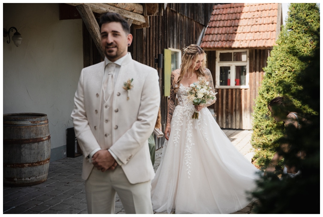 First Look Braut und Bräutigam