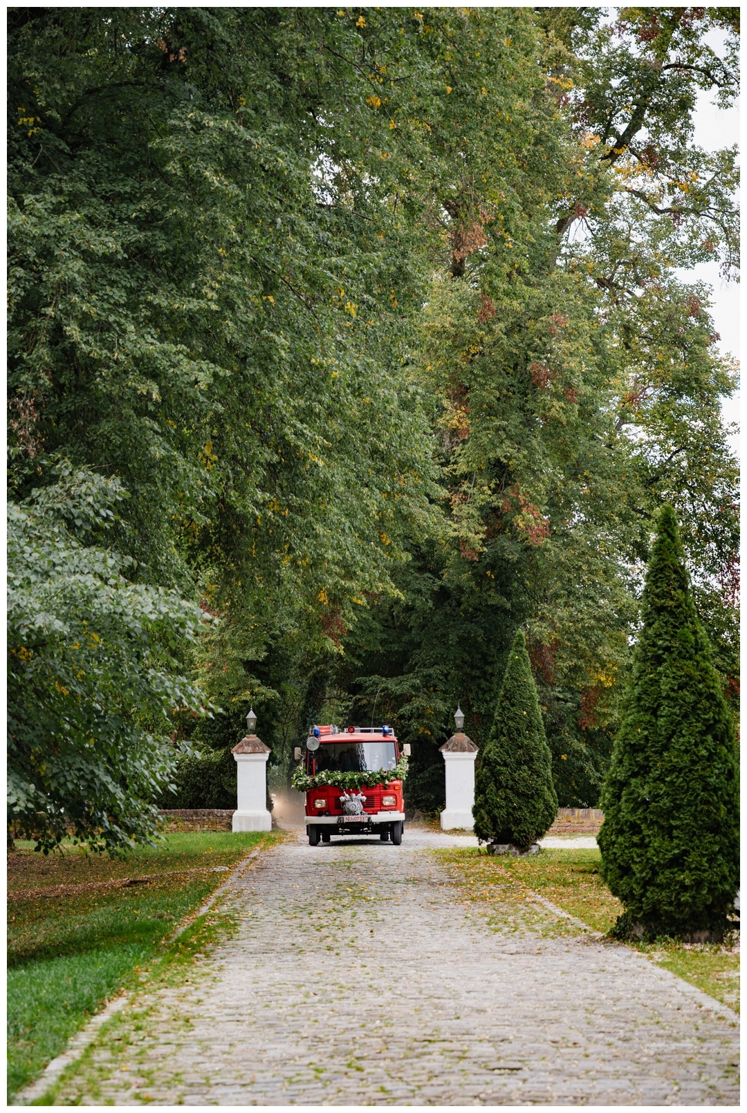 Das Brautauto als Feuerwehrauto